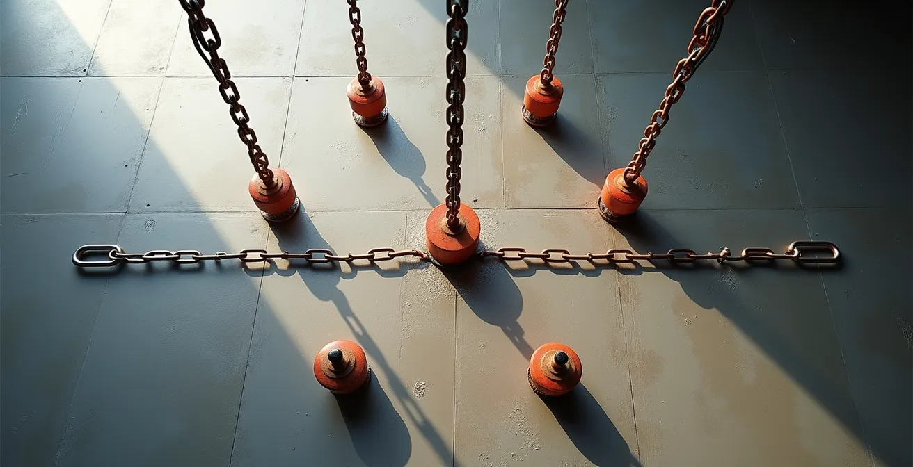 Schéma technique montrant l'impact de l'angle d'élingage sur la tension dans les brins