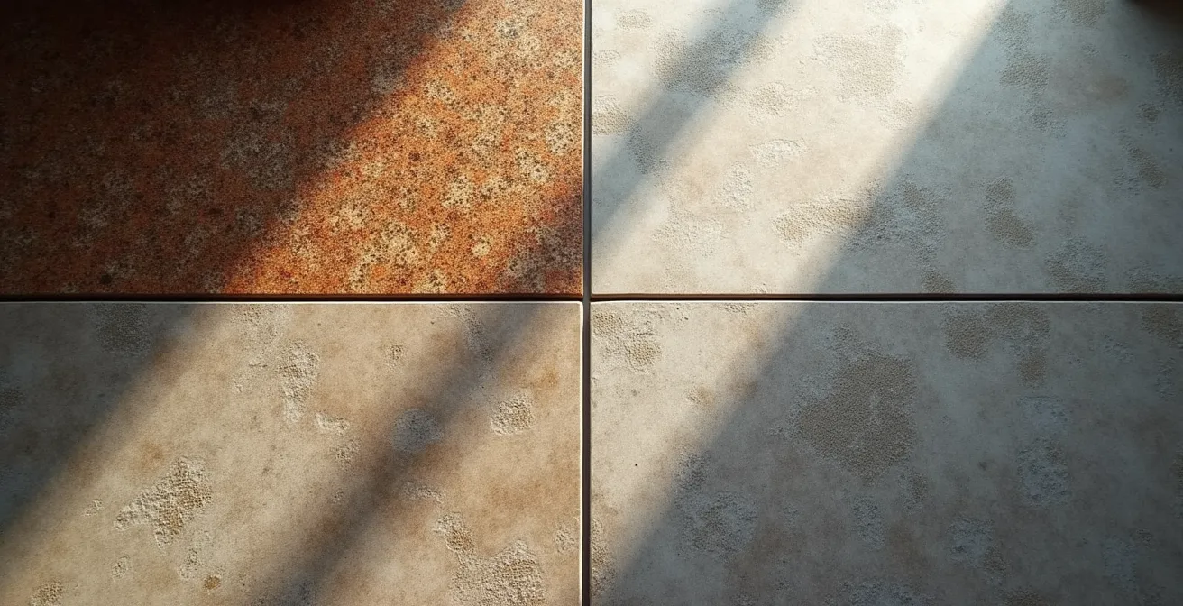Échantillons de différents revêtements de sol garage côte à côte montrant textures et finitions