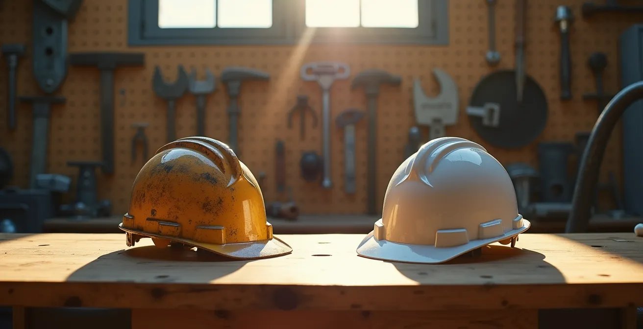 Nouveau salarié BTP accueilli par son équipe sur un chantier